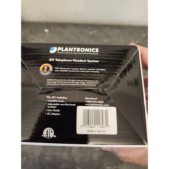 NEW IN SEALED BOX. Plantronics S11 Telephone Headset Silver Black Headband - Picture 5 of 5